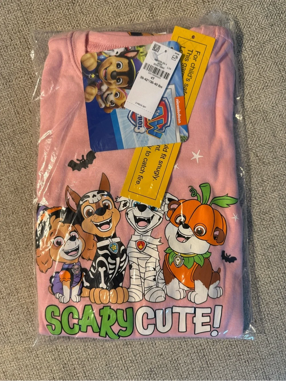 Old Navy Pink Paw Patrol 'Scary Cute' Halloween Pajama Set